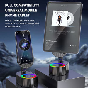 Support de téléphone à chargement sans fil avec haut-parleur et base lumineuse pour bureau, compatible Apple iPhone, design en plastique ABS - Product Image 6