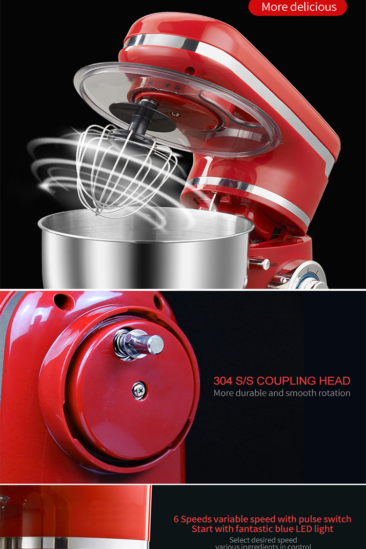 Amazon Hot Sale 4L Electrical Stand Dough Mixer 3 in 1 Food Processor Cake Bread Maker Machine