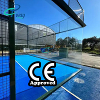 Terrain de padel panoramique avec verre CE, gazon synthétique CEP, éclairage 400W, tableau de scores électrique, triple galvanisation à chaud soudée au laser
