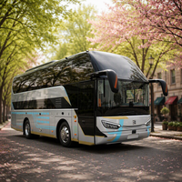 Nouveau bus de tourisme diesel haut de gamme Tenglong Hubei, Euro 3, transmission manuelle, conduite à gauche, 51 sièges, 12,5 mètres, pare-brise double.