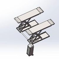 Elevador de Tijera Hidráulico de Doble Cilindro de Elevación Media HIGH LIFT, Capacidad 4T, Certificado CE, Altura de Elevación 1200mm, 110V-380V
