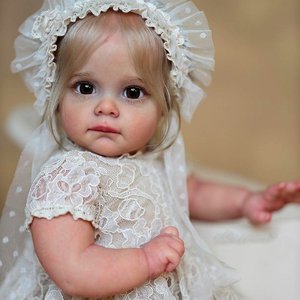 Muñeca de reencarnación de niña realista de 22 pulgadas con cuerpo suave, muñeca de imitación de bebé de vinilo. A las niñas les gustan las muñecas delicadas - Product Image 3