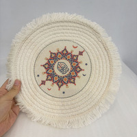 Napperons de table personnalisés en gros, napperons de table en macramé à franges, sets de table en corde de coton blanc
