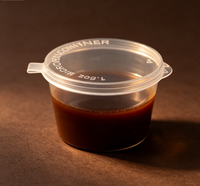 Petit récipient jetable en plastique PP avec couvercle transparent pour sauces, coupelles à trempette, boîtes à salades, emballages alimentaires à emporter – Fournisseur fabricant