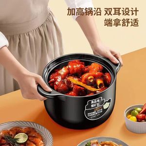 Stone <b>Pot</b> Clay <b>Pot</b> 5L Above Heat Resistant For Soup Slow <b>Cooking</b> Household Use With Lid - Product Image 1