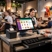 15,6-дюймовая POS-система на Windows с емкостным сенсорным экраном, Wi-Fi 6, Bluetooth 5.2, кассовый терминал для розничной торговли и ресторанов