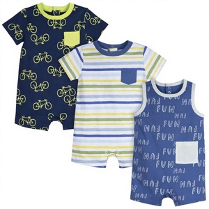 For Brand 男婴 <span class=keywords><strong>3</strong></span> 件套趣味连体衣套装 100% 棉 按扣闭合 12 个月大 - Product Image 1