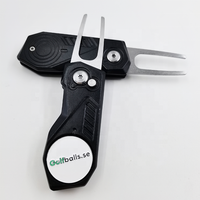 Outil de réparation de divots de golf pliable en acier inoxydable OEM avec bouton pop-up et marqueur de balle, logo personnalisé, chapeau en métal