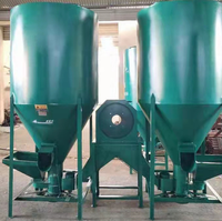 Broyeur et mélangeur automatique vertical d'aliments pour animaux 500 kg/h, machine de fabrication d'aliments pour volailles, mélangeur et broyeur d'aliments pour poulets