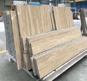 Natural White Beige Romano Travertine Marble Stone Composite <strong>Aluminum</strong> <strong>Honeycomb</strong> <strong>Panel</strong> Facade Wall Cladding - Product Image 2