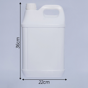 Bouteille carrée en plastique HDPE de 5 L avec poignée pour huile moteur, produits chimiques, lotions, avec bouchon à vis, impression de logo personnalisable - Product Image 2