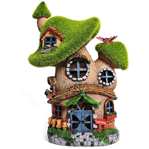 Giardino Fata Casa con Verde Affollamento del Tetto e la Miniatura Fata Figura Decorativa - Product Image 3