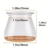 Patins de protection silencieux antidérapants et robustes pour pieds de meubles, base en feutre de 1,5 mm, protection épaissie en PE et silicone de 4 mm pour pieds de chaise