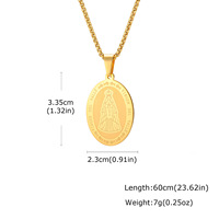 Collier en acier inoxydable Vierge del Valle, pendentif médaille religieuse catholique Vierge Marie, bijoux en gros