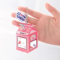Breloque shaker personnalisée imprimée avec motif de dessin animé kawaii et paillettes flottantes, porte-clés en acrylique pour la décoration de sac à dos