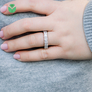 Bague de Mariage en Or Blanc 1 Carat, Diamant Rond CVD de Laboratoire Authentique, Design Spécial Sur Mesure, Bague de Fiançailles, Bijoux de Luxe - Product Image 4