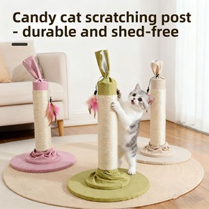 Candy <span class=keywords><strong>Cat</strong></span> Scratching Post - Alat Garukan Kucing Sisal Tahan Lama Anti-Rontok dengan Mainan Bulu Grosir Langsung dari Pabrik untuk Toko Hewan Peliharaan - Product Image 6