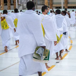 סיטונאי ihram חאג 'מגבת 100% פוליאסטר לבן ihram מגבת מוסלין