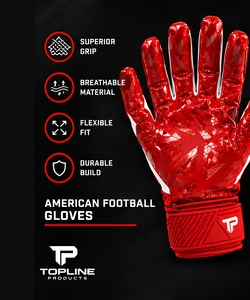 Gants de football américain sublimés personnalisés avec couleurs et logo d'équipe personnalisés - Product Image 5