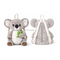 Sac à dos en peluche koala personnalisé avec motif de feuille, jouet en peluche doux pour enfants, fabricant de jouets en peluche personnalisés