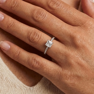 Anillos de Joyería Fina de Diseño Clásico Dylam para Mujer, Anillo de Eternidad de Plata S2925 con Moissanita Cuadrada D VVS1, Anillos de Boda - Product Image 2