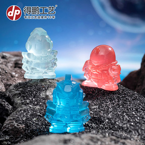 โมเดลกันดั้มเรซิ่น ฟิกเกอร์จิ๋ว หุ่นยนต์การ์ตูน ของตกแต่งโต๊ะทำงาน มีสีแดง น้ำเงิน และใสให้เลือก - Product Image 2