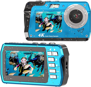 Cámara Digital Vlog <span class=keywords><strong>4K</strong></span> de 48MP Resistente al Agua, Pantalla Dual, Zoom Digital 16X, Enfoque Automático, Carga USB-C, Icono Personalizado - Product Image 1