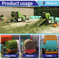Presse à balles de paille de riz de foin entièrement automatique Presse à balles et emballeuse d'ensilage d'herbe de luzerne ronde en vente