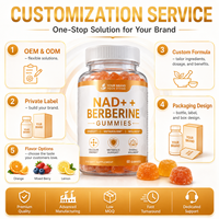 Gummies NAD+ Berberine Marque Blanche OEM – Complément Alimentaire Végétalien pour Adultes – 60 Unités – Gestion de l'Énergie et Soutien Immunitaire