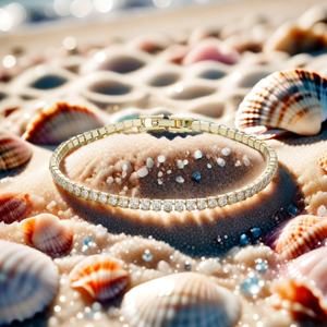 Reloj de pulsera de lujo para mujer, estilo tenis, chapado en oro con oro blanco y circonitas, juego de pulseras con dijes, regalo para niñas - Product Image 4