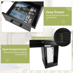 DB Study Solid Wood Laptop <strong>Table</strong> Portable and Foldable Office Desk with Drawer and Keyboard Tray for Home Use - Product Image 4