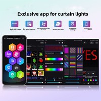 Lumière de rideau intelligente programmable étanche Little Dinosaur RGB, avec texte personnalisé DIY, motifs personnalisables, contrôle par points, lumière à intensité variable