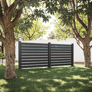 Barrière de sécurité en alliage d'aluminium recouvert de PVC, clôture extérieure en bois traité thermiquement pour villa de luxe, cour privée - Product Image 6