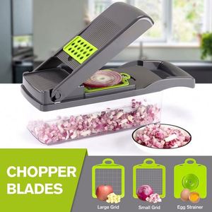 Pro-Series10-in-1 <b>Vegetable</b> Chopper 8 Blade <b>Vegetable</b> Slicer Onion Mincer Chopper Cutter Dicer with Container - Product Image 4