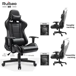 Ruibao Custom Gamer Ergonomic Racing Chair Computer Chair Black Gaming Silla Game Chair