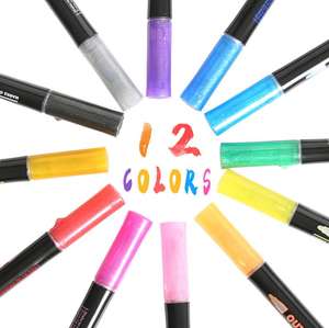 12 couleurs, marqueurs scintillants à double ligne, pour dessin et bricolage - Product Image 5