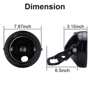 Anillo embellecedor OVOVS, carcasa completa para faro delantero de 7 pulgadas para Harley <span class=keywords><strong>KAWASAKI</strong></span> Honda Yamaha Suzuki Chopper Cafe Racer - Product Image 5