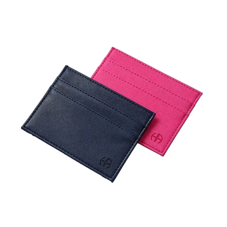 Custom rfid front pocket wallet minimalist slim saffiano genuine leather credit card holder