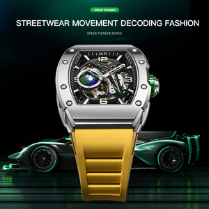 <span class=keywords><strong>Orologio</strong></span> Meccanico di Alta Qualità per <span class=keywords><strong>Uomo</strong></span>, Quadrante Luminoso <span class=keywords><strong>Giallo</strong></span>, Movimento Automatico, Cassa in Acciaio Inox e Gomma - Product Image 2