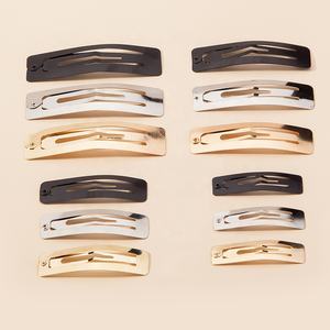 5 6 7 8cm Qualität Basic <span class=keywords><strong>DIY</strong></span> Haarschmuck Schmuck Silber Schwarz Gold Rechteck Kanal Metall verschluss Snap Haars pange für Haare - Product Image 2