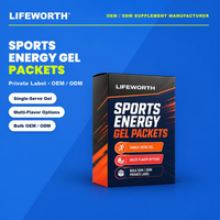 LIFEWORTH – Sachets de gel énergétique électrolytique pour le sport, marque privée, saveurs variées, formule personnalisée