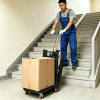 Chariot d'escalade électrique portable pliable en métal à trois roues triangulaires OEM pour le transport de marchandises et le shopping, capacité de charge 150-400 kg
