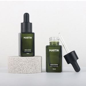 5ml <span class=keywords><strong>10ml</strong></span> 15ml 30ml phong cách đơn giản hình vuông màu xanh lá cây thủy tinh tinh dầu Chai nhỏ giọt với vòng màu đen và đầu cao su màu đen - Product Image 4