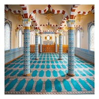 Style simple tapis mural décoratif mosquée bureau tapis de sol vert rouge mosquée Axminster métier à tisser tapis de salle de prière