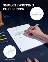 Papier de remplissage pour feuilles mobiles 8,5 x 11, 100 feuilles de papier ligné pour classeurs à 3 anneaux, papier de carnet ligné large, perforation 3 trous