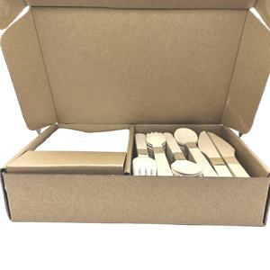 Bán buôn Khay hộp loạt Set nhà sản xuất tre dùng một lần dao kéo bằng gỗ - Product Image 2