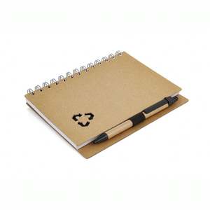 Carnet à spirale promotionnel avec logo personnalisé avec stylo Carnet d'étudiant en papier kraft - Product Image 3