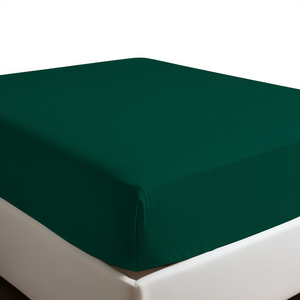 Sábana Ajustable 100% Algodón Verde Oscuro Italiana Queen 160x200cm - Product Image 3