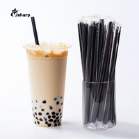 Pailles en plastique transparentes individuelles en gros de 190 mm et 230 mm pour jus glacé et thé à bulles