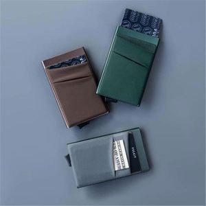 Minimalist Slim Rfid Blocking <b>Metal</b> Card Holder Pop <b>Wallet</b> With Front Pocket for Money - Product Image 5